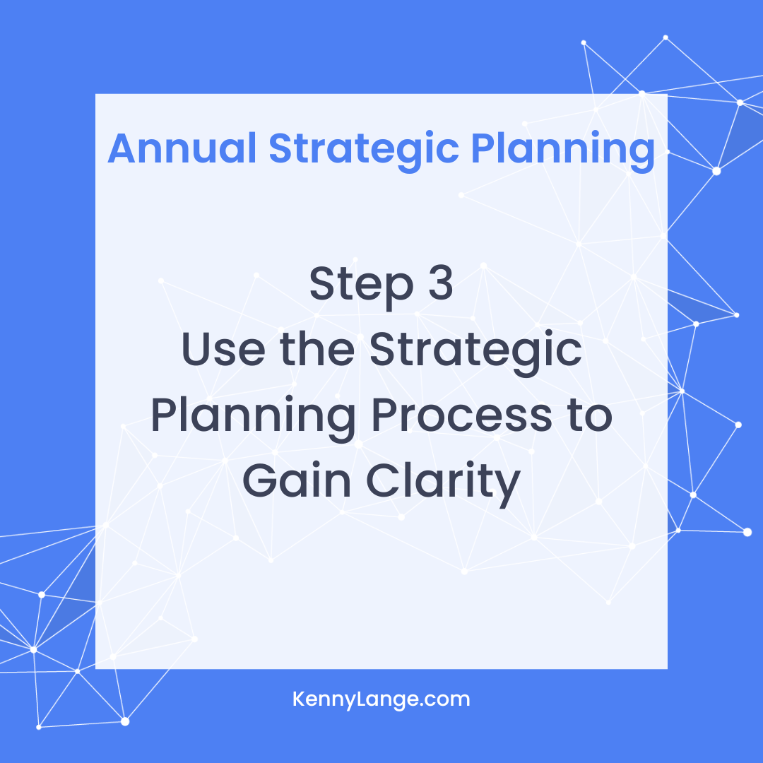 Annual Strategic Planning - Step 3 - Use the strategic planning process to gain clarity
